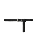 Ceinture Cassandre cuir tressé noir YSL argent