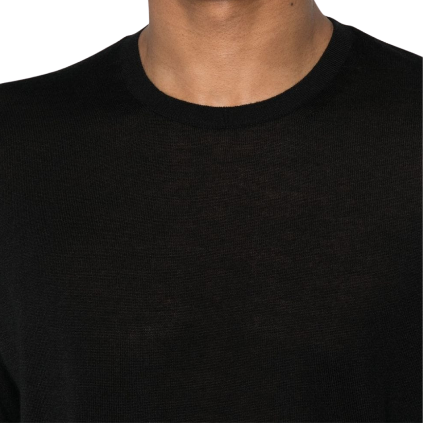 Pull SAINT LAURENT manche courte col rond cachemire noir