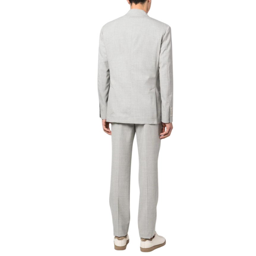 Costume BRUNELLO CUCINELLI  veste à boutonnière croisée laine vierge gris clair