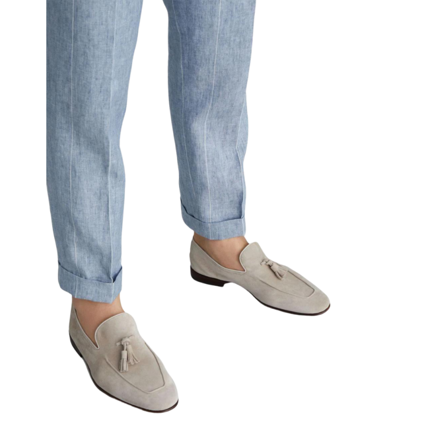 Mocassins BRUNELLO CUCINELLI à glands daim beige sable