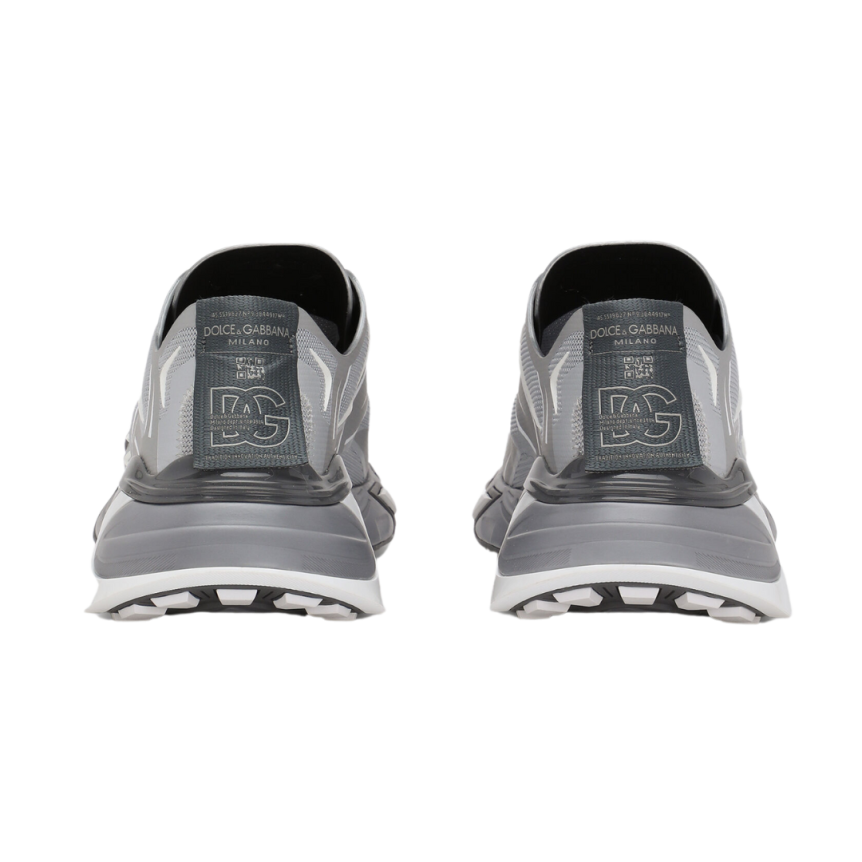 Baskets DOLCE & GABBANA Fast maille structurée grise argent