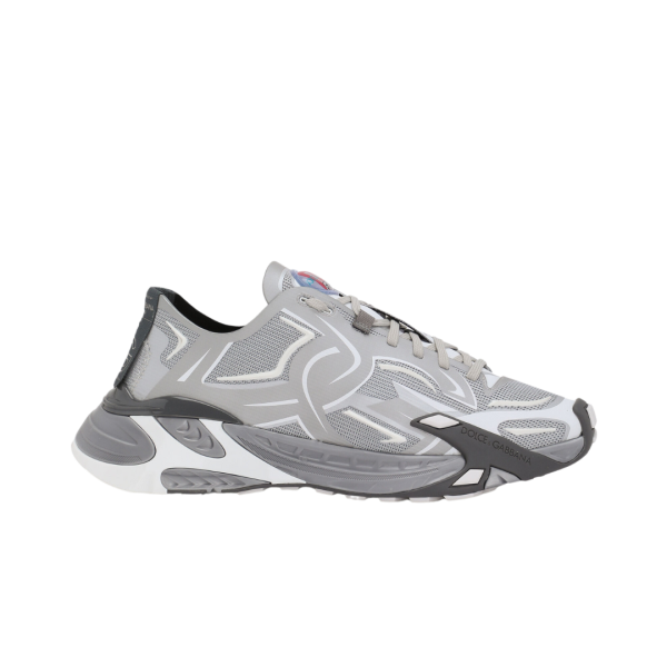 Baskets DOLCE & GABBANA Fast maille structurée grise argent