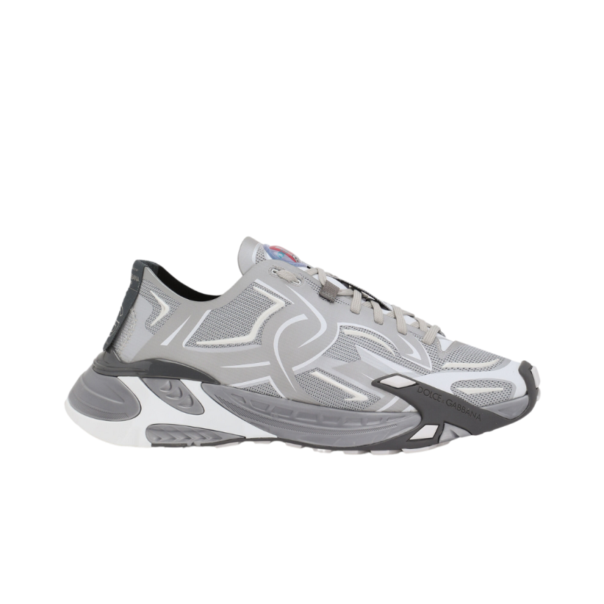 Baskets DOLCE & GABBANA Fast maille structurée grise argent