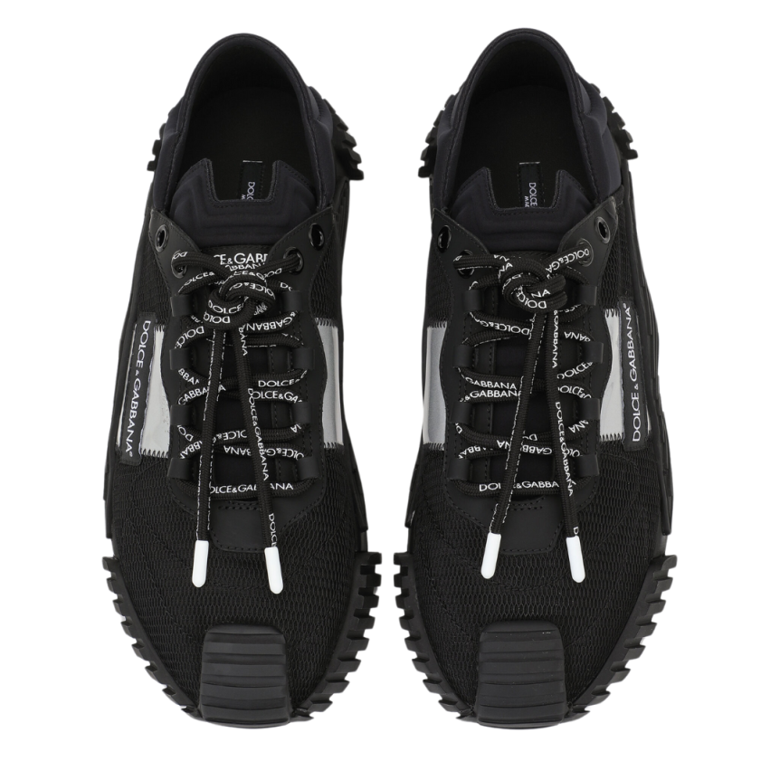 Baskets à enfiler DOLCE & GABBANA NS1 noir mesh argent