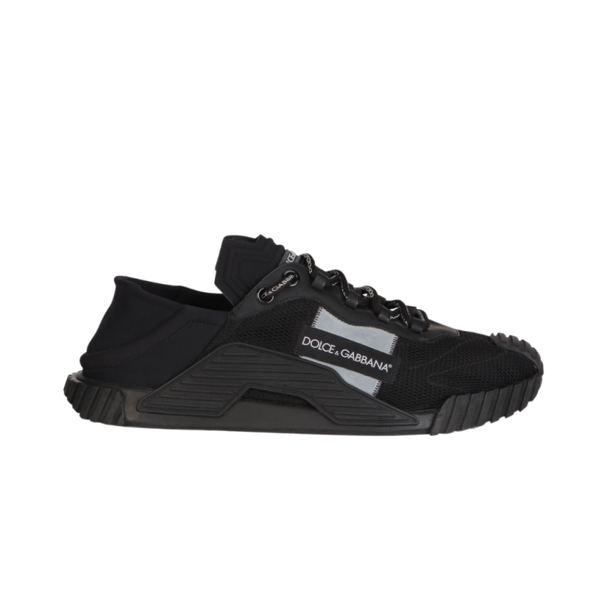 Baskets à enfiler DOLCE & GABBANA NS1 noir mesh argent