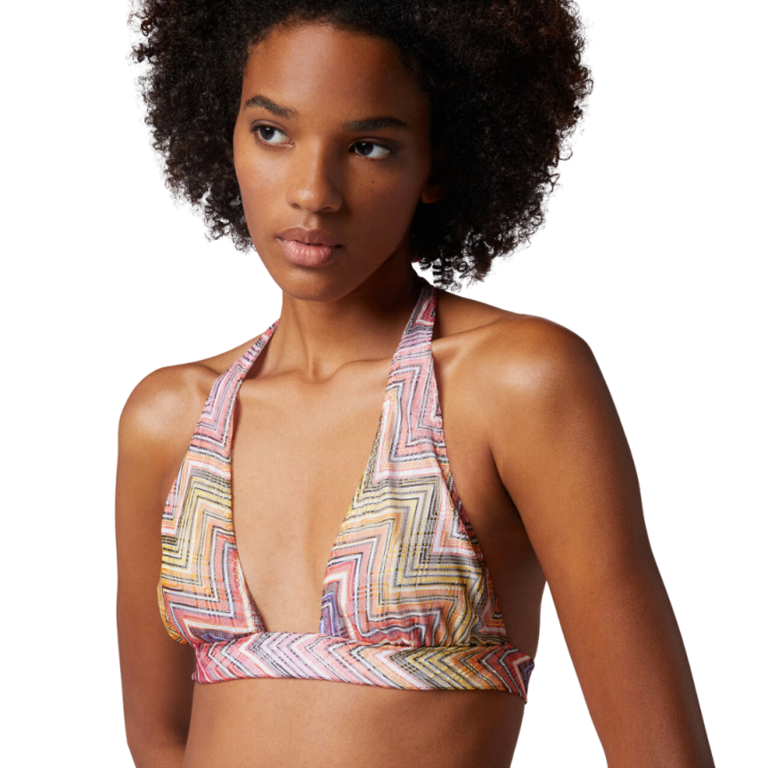Maillot de bain MISSONI 2 pièces triangle chevrons multicolore