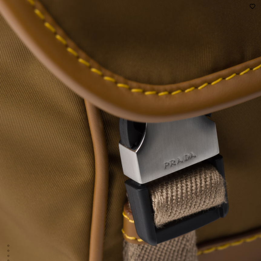 Sac porté épaule à rabat PRADA Re-Nylon cuir caramel