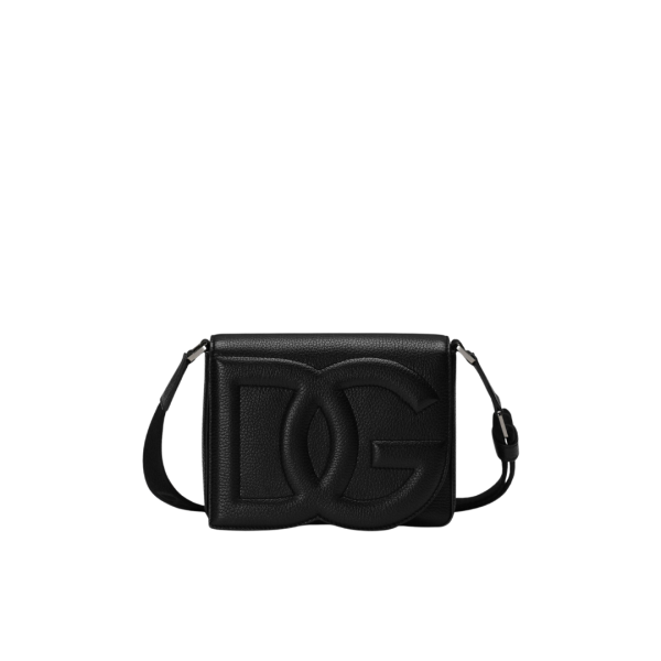 Sac bandoulière DOLCE & GABBANA cuir de cerf noir DG matelassé effet 3D