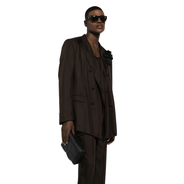 Sac bandoulière DOLCE & GABBANA cuir de cerf noir DG matelassé effet 3D