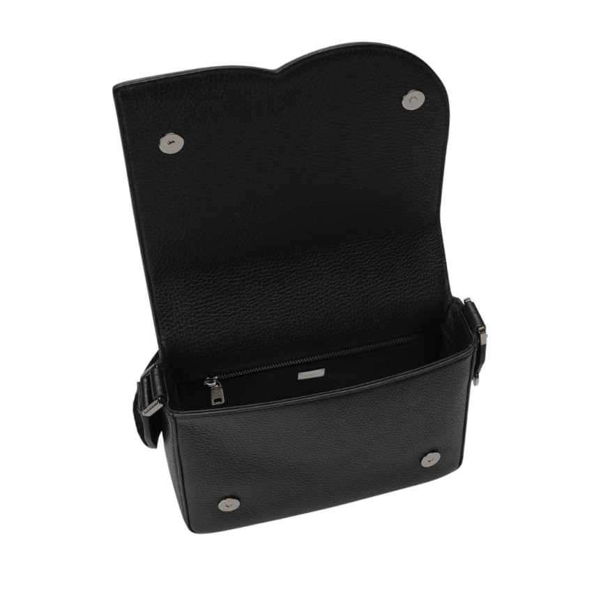 Sac bandoulière DOLCE & GABBANA cuir de cerf noir DG matelassé effet 3D