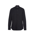 Chemise manche longue ajustée coton stretch noir