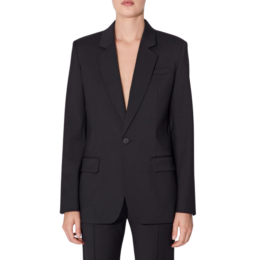 Veste de costume BARBARA BUI gabardine laine stretch noir