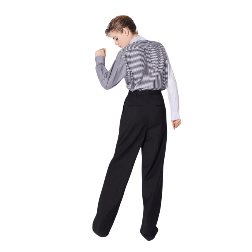 Pantalon large BARBARA BUI droit laine stretch noir