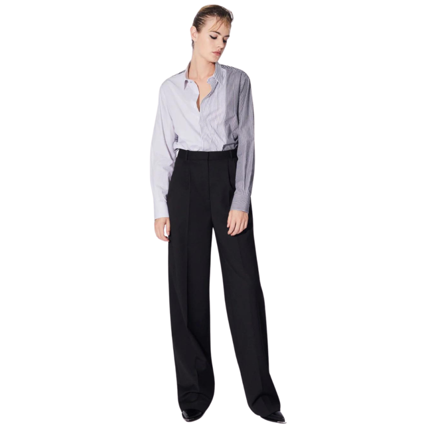 Pantalon large BARBARA BUI droit laine stretch noir