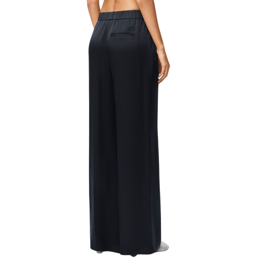 Pantalon de pyjama LOEWE large droit soie satin bleu nuit