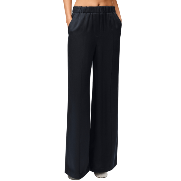 Pantalon de pyjama LOEWE large droit soie satin bleu nuit