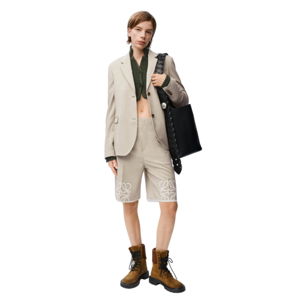 Veste blazer LOEWE boutons laine beige clair chiné dos fendu