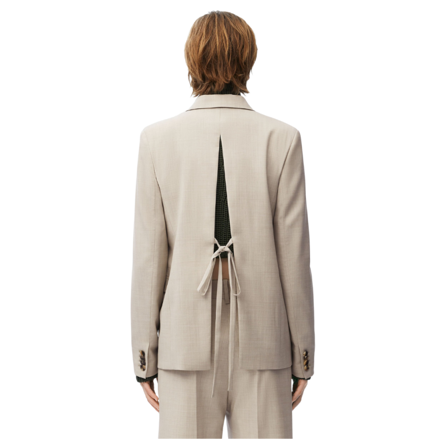 Veste blazer LOEWE boutons laine beige clair chiné dos fendu