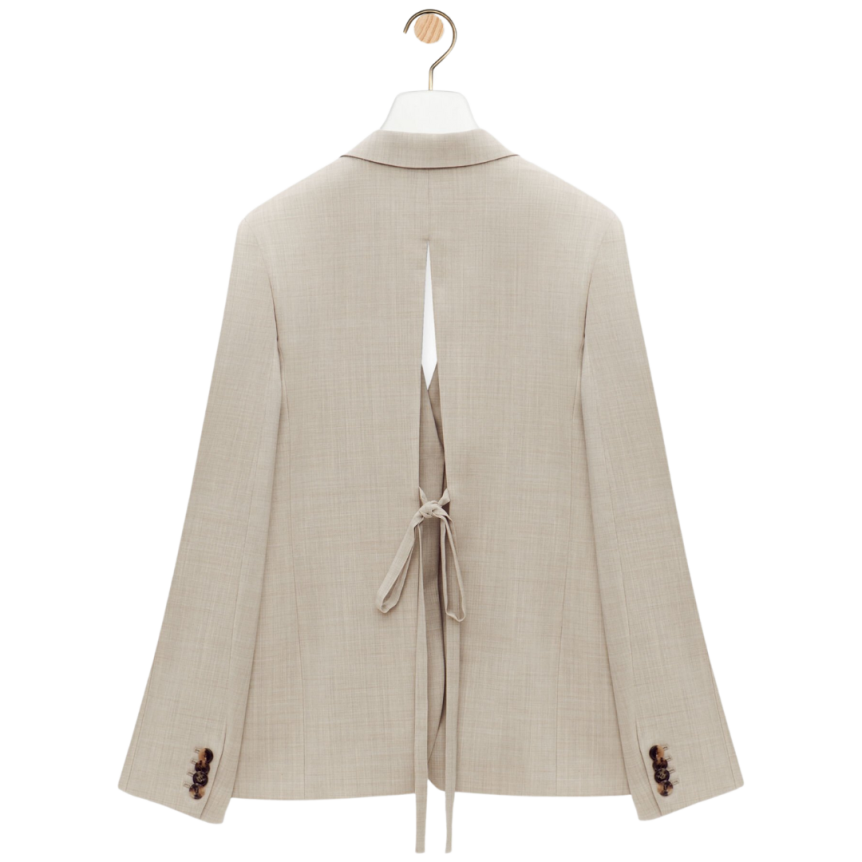 Veste blazer LOEWE boutons laine beige clair chiné dos fendu