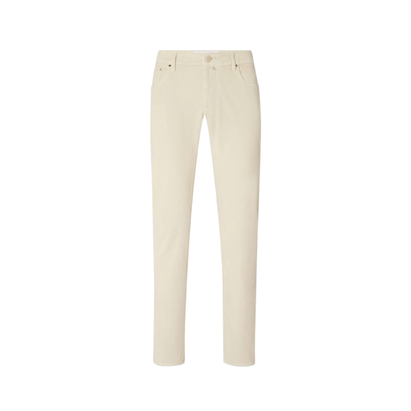 Pantalon JACOB COHEN Bard slim coton modal velours côtelé écru