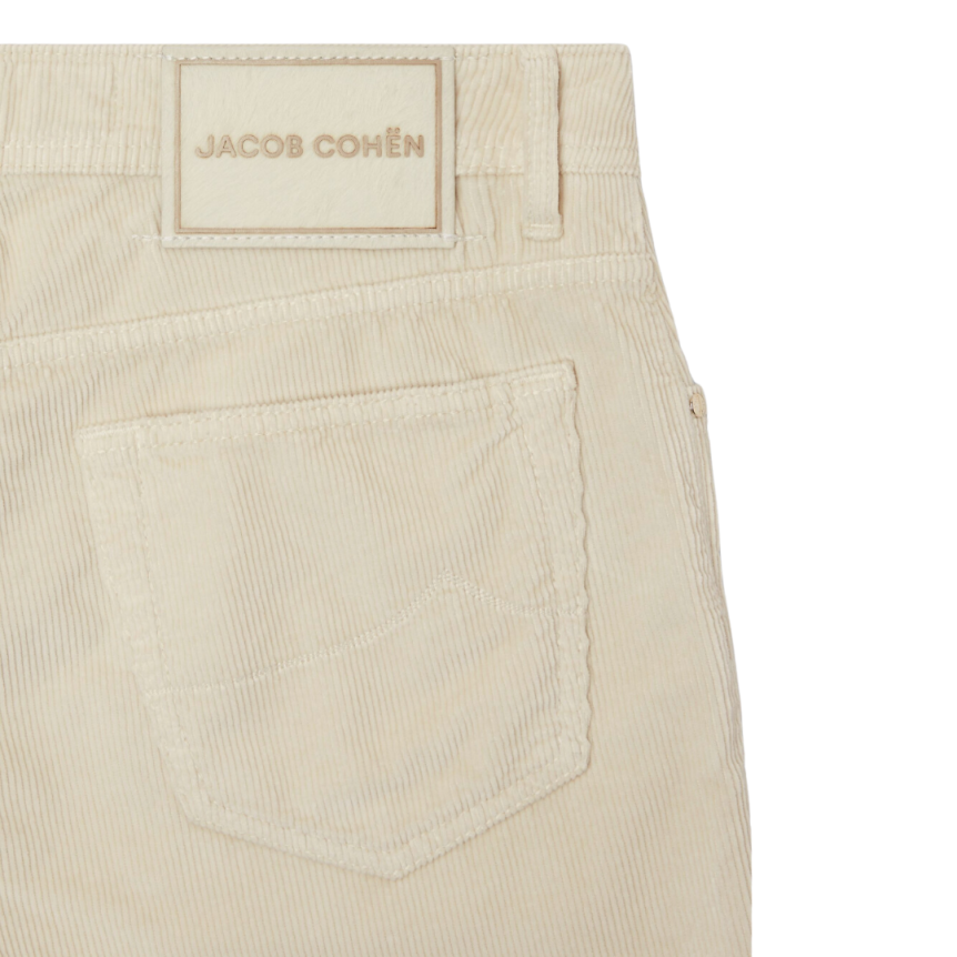 Pantalon JACOB COHEN Bard slim coton modal velours côtelé écru