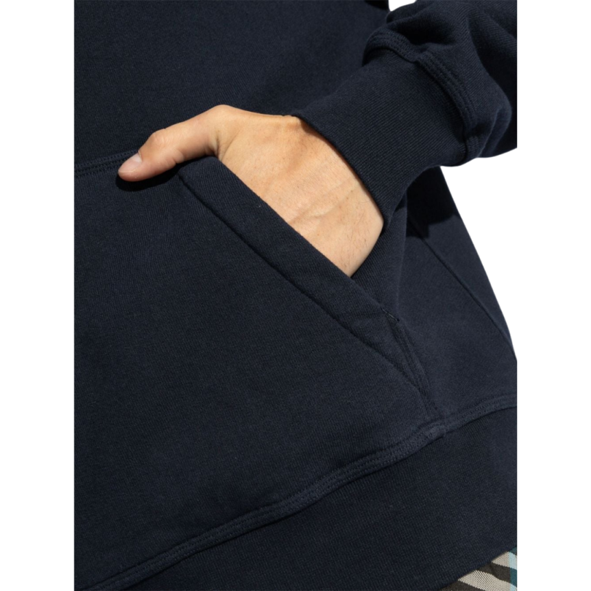 Sweat à capuche BURBERRY jersey coton épais bleu marine motif chevalier