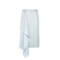 Jupe mi-longue crêpe soie satin FF bleu clair