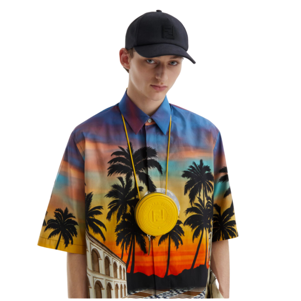 Casquette de baseball FENDI coton noir FF noir