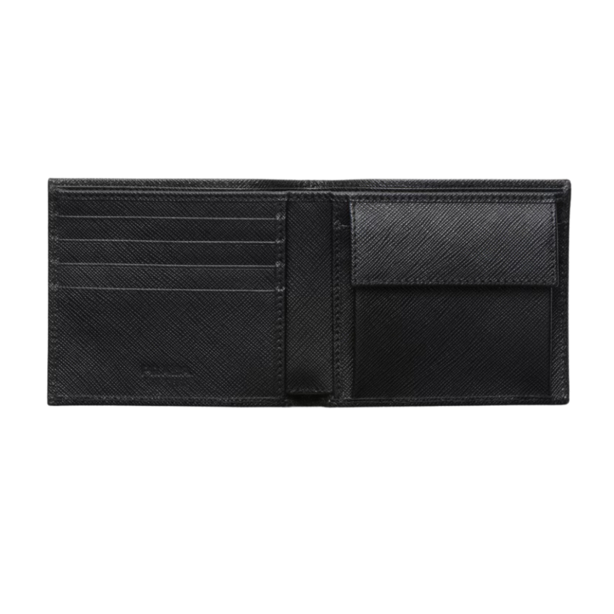Portefeuille PRADA Re nylon cuir Saffiano noir