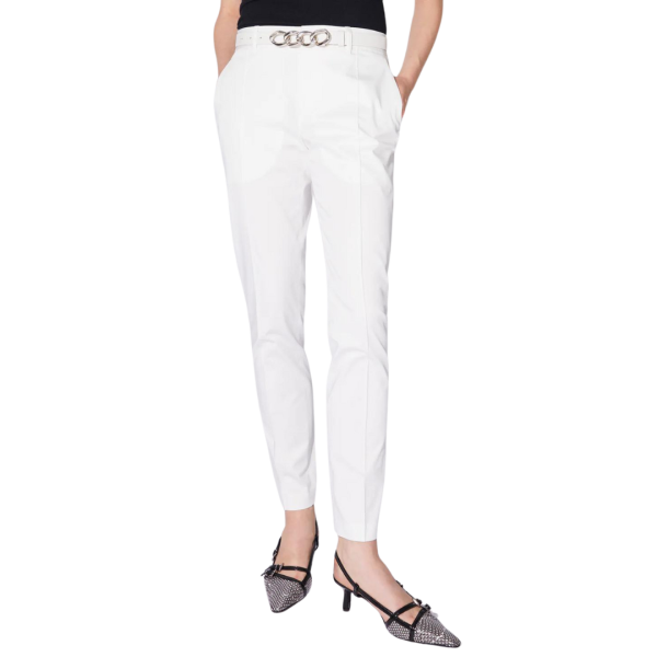 Pantalon BARBARA BUI Cigarette roxy coton blanc