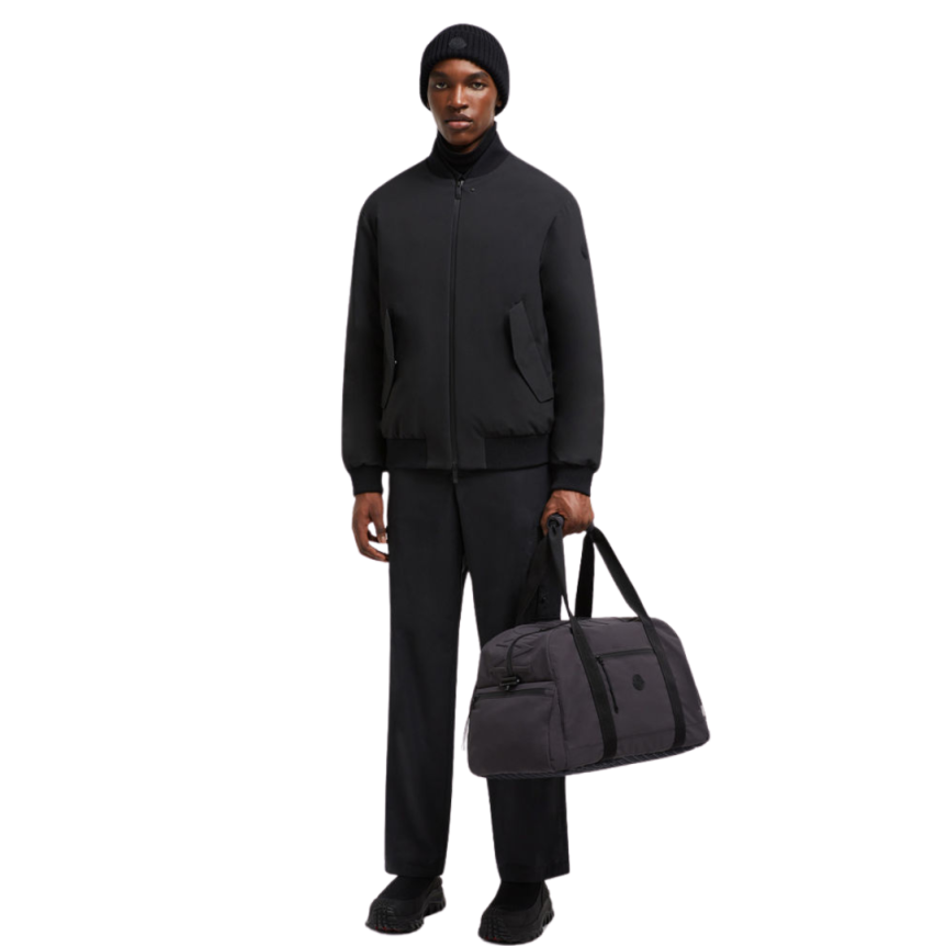 Sac de sport MONCLER Alchemy nylon noir logo embossé