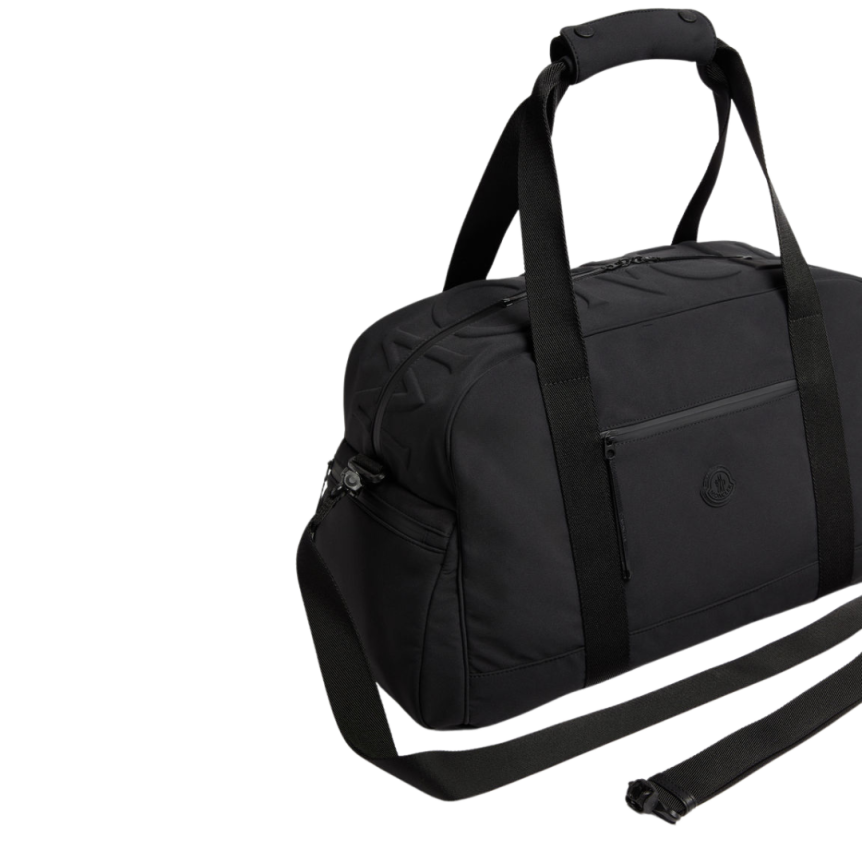 Sac de sport MONCLER Alchemy nylon noir logo embossé