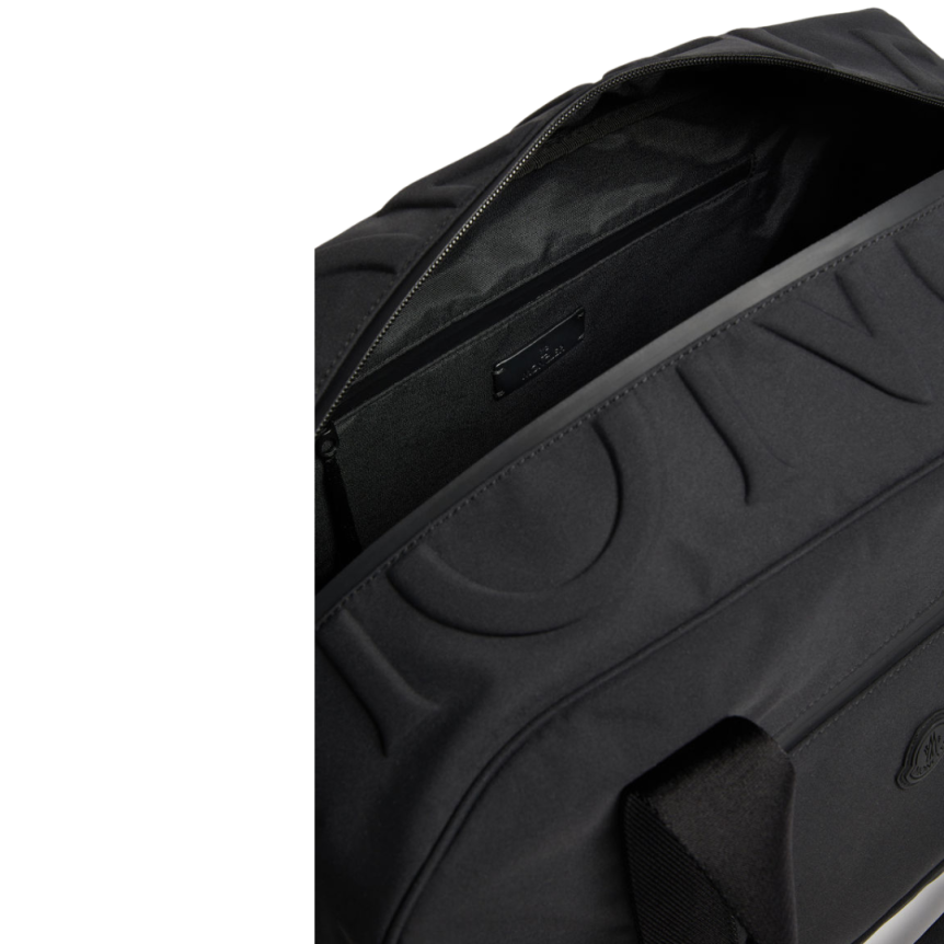 Sac de sport MONCLER Alchemy nylon noir logo embossé