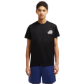 T-shirt manche courte col rond coton noir double logo