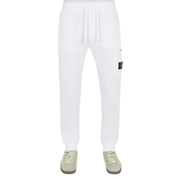 Pantalon de jogging STONE ISLAND cargo en molleton de coton blanc