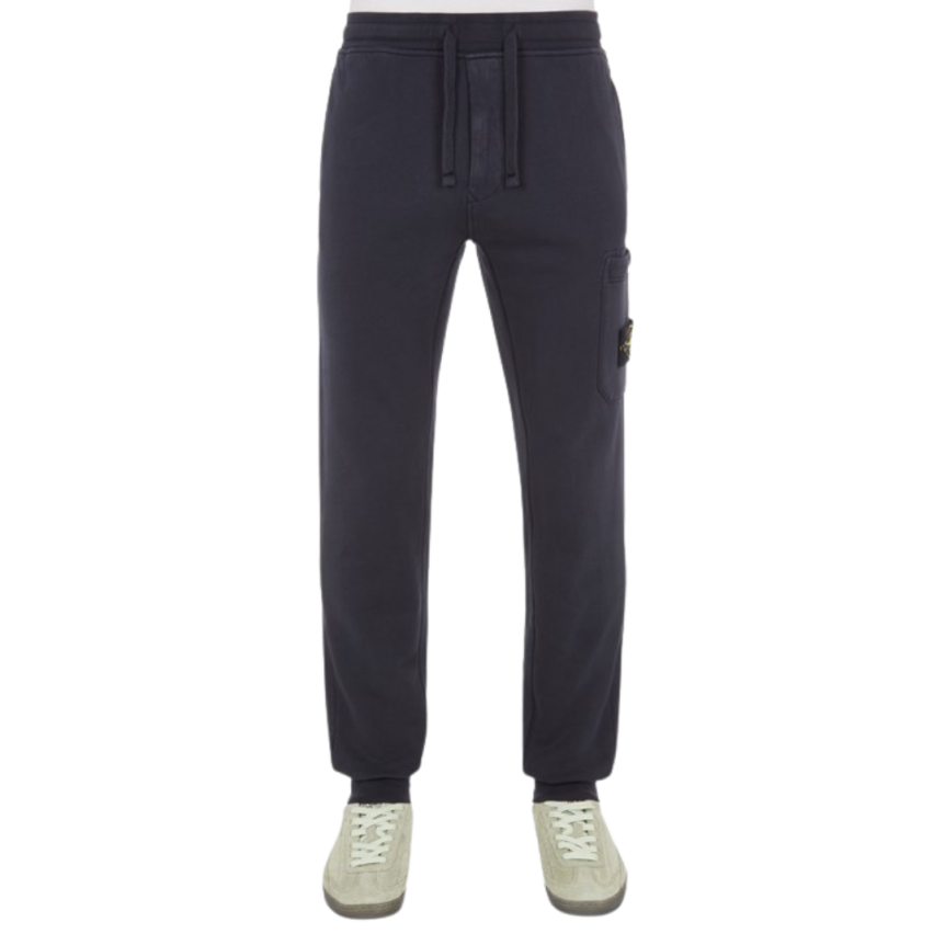 Pantalon de jogging STONE ISLAND cargo en molleton de coton bleu marine