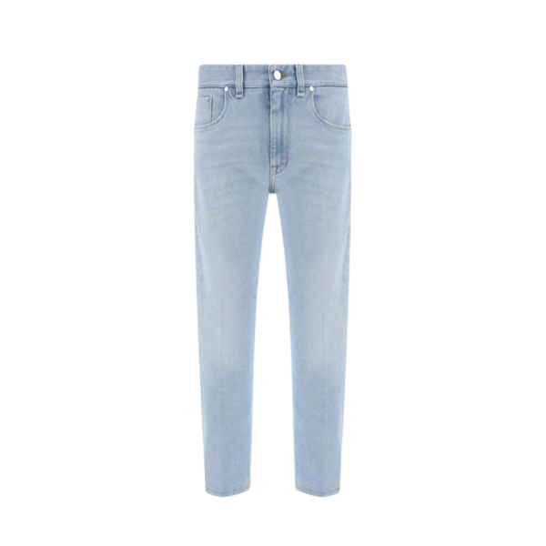 Jean slim FENDI coton denim bleu clair FF clair
