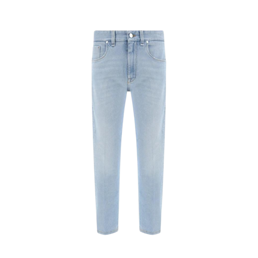Jean slim FENDI coton denim bleu clair FF clair