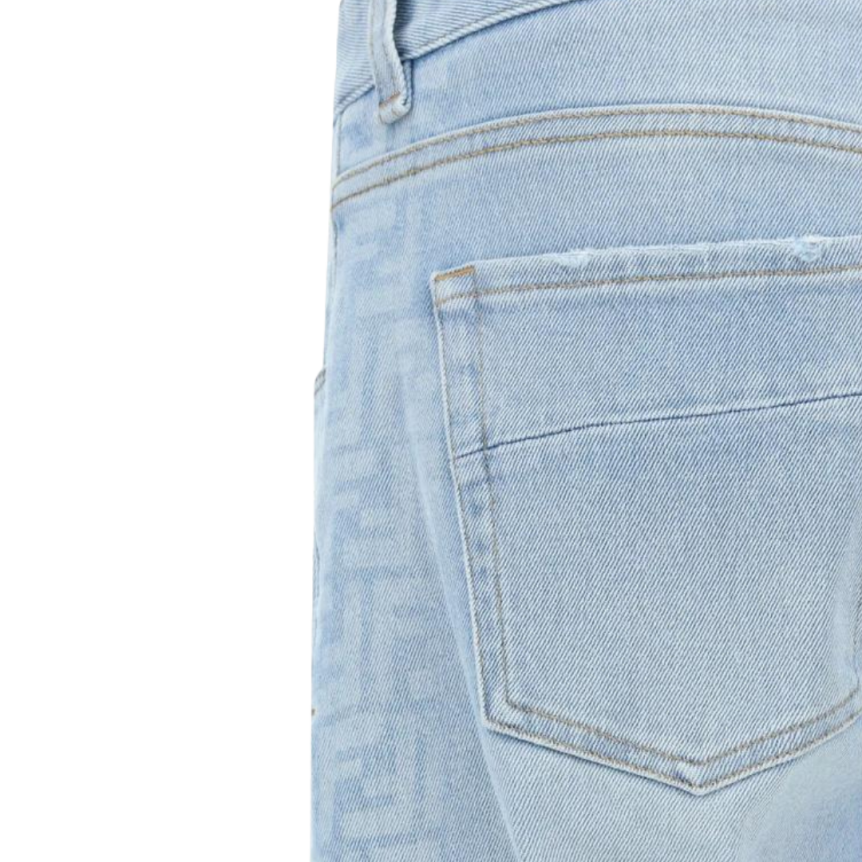 Jean slim FENDI coton denim bleu clair FF clair