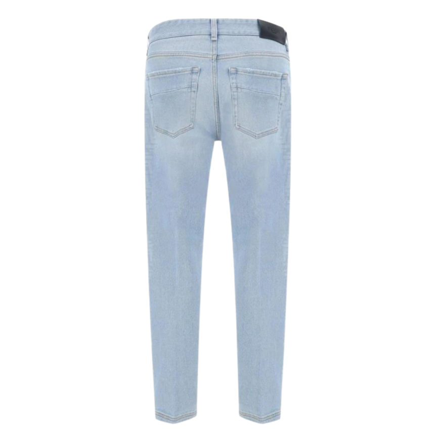 Jean slim FENDI coton denim bleu clair FF clair