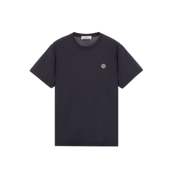 T-shirt STONE ISLAND manche courte col rond coton bleu marine patch logo