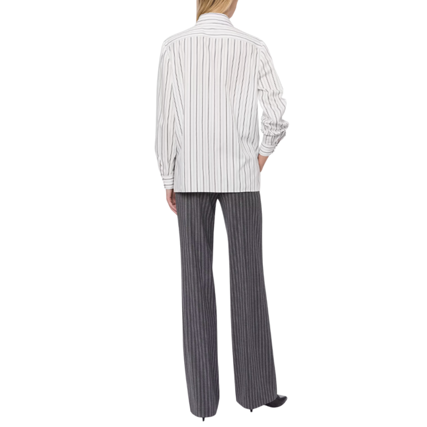 Pantalon ALBERTA FERRETTI flanelle extensible rayures gris