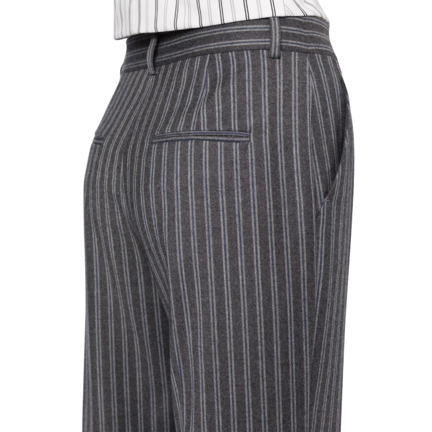 Pantalon ALBERTA FERRETTI flanelle extensible rayures gris