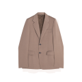 Veste simple boutonnage laine tissée marron glacé