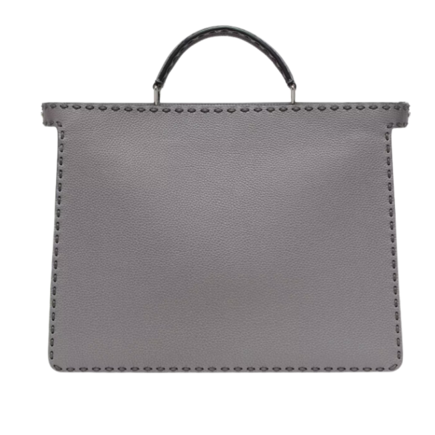 Sac FENDI Peekaboo ISeeU Medium Selleria cuir gris surpiqué