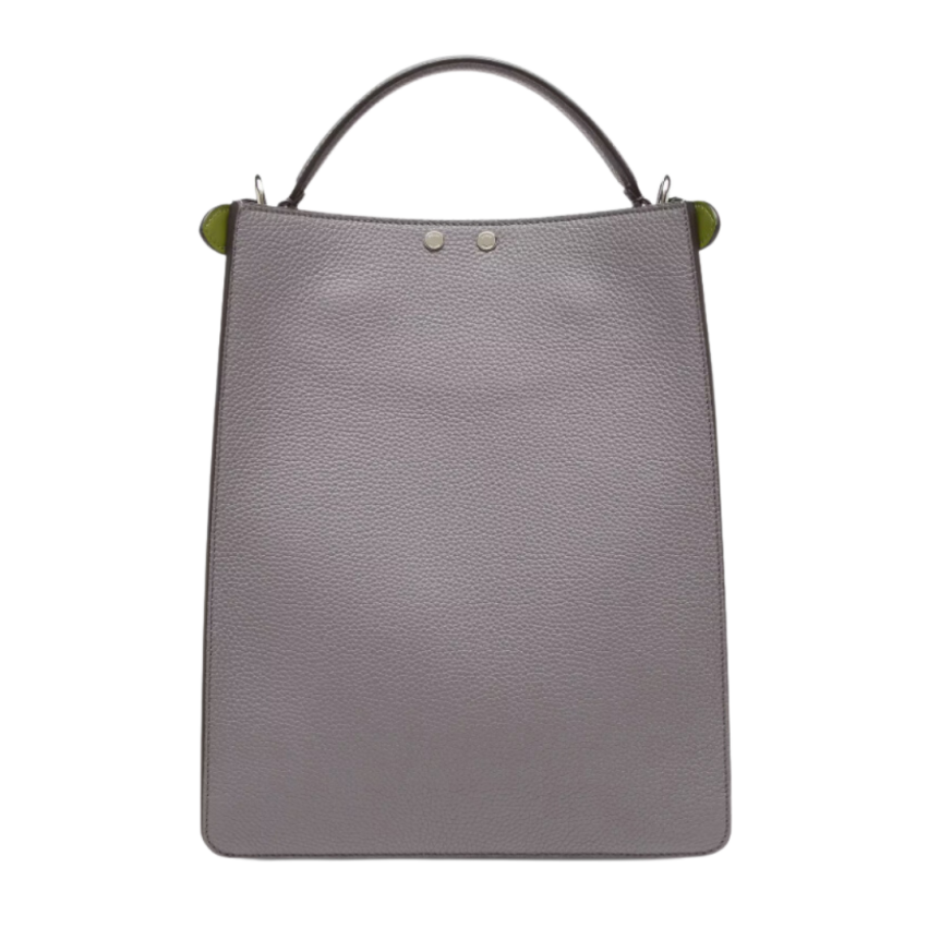 Sac FENDI Peekaboo X-lite cuir gris surpiqué bandoulière