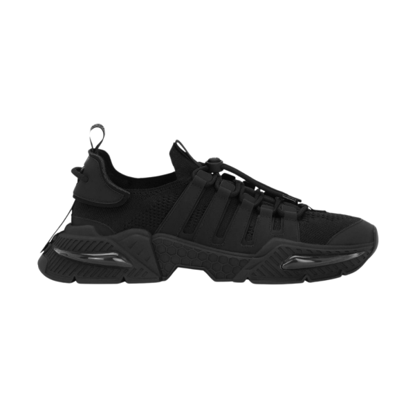 Baskets DOLCE GABBANA Airmaster nylon cuir noir lacets ronds