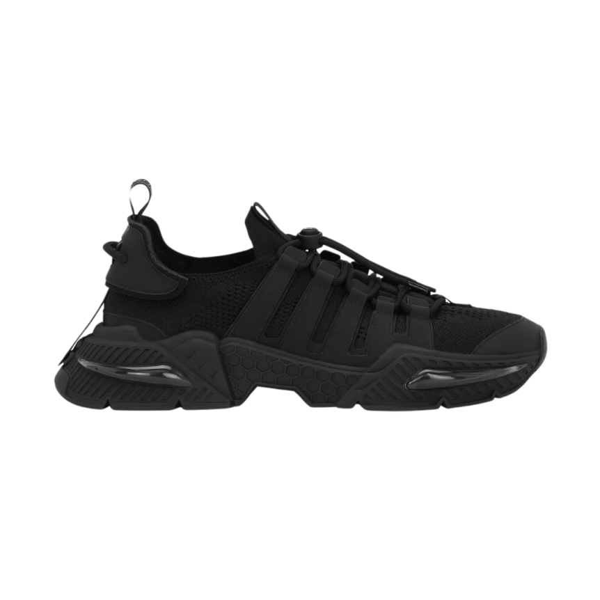 Baskets DOLCE GABBANA Airmaster nylon cuir noir lacets ronds