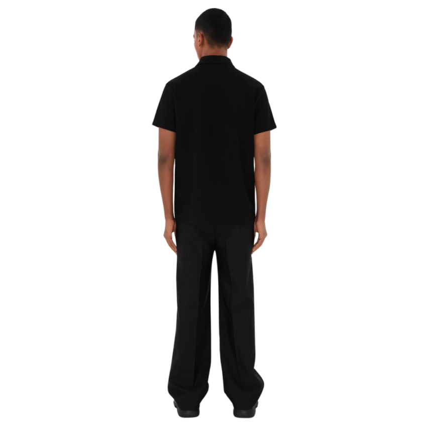 Polo BURBERRY manche courte coton noir chevalier équestre bleu