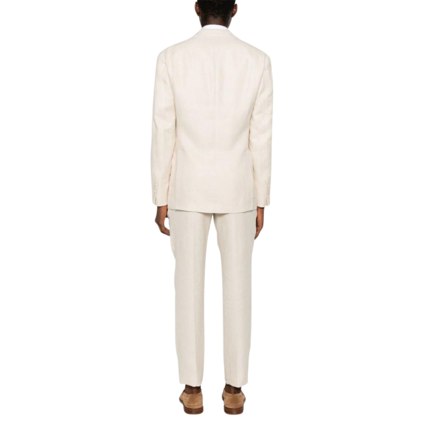 Costume BRUNELLO CUCINELLI à simple boutonnage lin beige clair